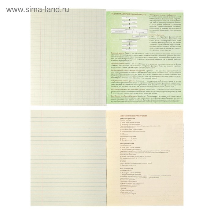 Комплект предметных тетрадей 48 листов, "Чёрное-белое", 10 предметов со справочным материалом, обложка мелованная бумага, блок №2, белизна 75% (серые листы)
