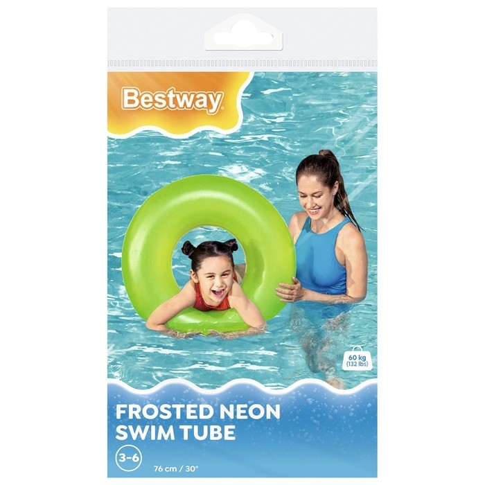 Круг надувной для плавания &laquo;Неоновый иней&raquo;, d=76 см, от 3-6 лет, цвет МИКС, 36024 Bestway