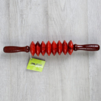 Массажёр &laquo;Скалка&raquo;, универсальный, 36 &times; 6 см, 8 дисков, деревянный