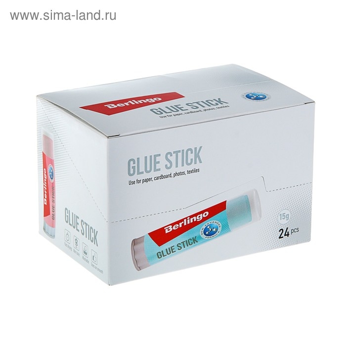 Клей-карандаш PVP 15 г Berlingo Aqua, цветной