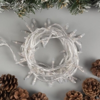 Гирлянда &laquo;Нить&raquo; 10 м с насадками &laquo;Игла&raquo;, IP20, прозрачная нить, 100 LED, свечение белое, 8 режимов, 220 В