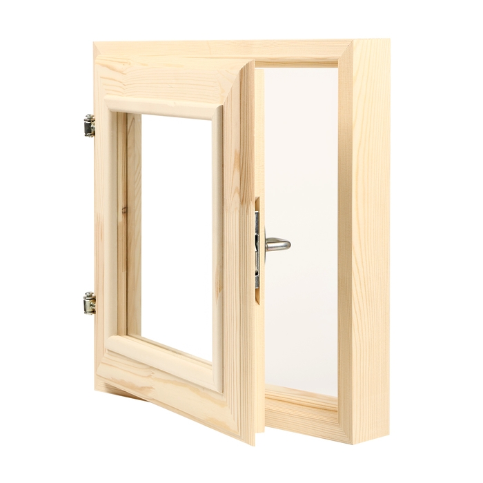 Окно, 40&times;40см, двойное стекло, наружнее открывание, ХВОЯ