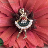 Брошь &laquo;Балеринка&raquo; мини, цвет МИКС (неделимая фасовка 12 шт., цена за шт.)