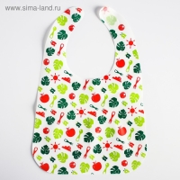 Нагрудник для кормления &laquo;Крошка Я&raquo; непромокаемый на липучке, цвет зеленый