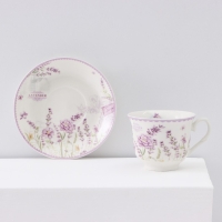 Чайный сервиз керамический &laquo;Прованс&raquo;, 12 предметов: 6 чашек 200 мл, 6 блюдец d=13,5 см