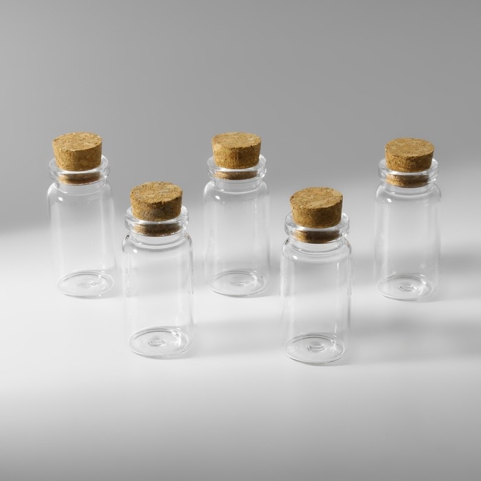 Баночки для хранения бисера, d = 2 &times; 4 см, 5 шт