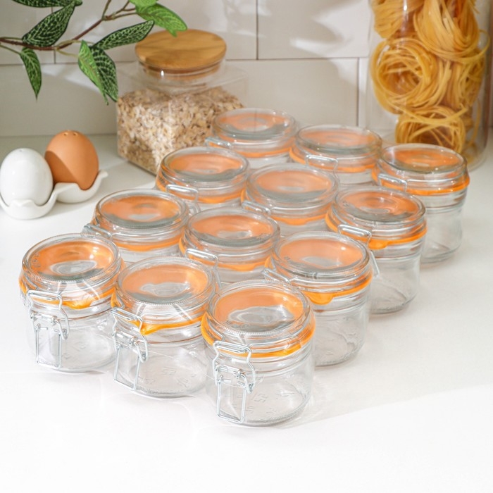 Банка стеклянная для сыпучих продуктов Optima, 250 мл, с бугельным замком