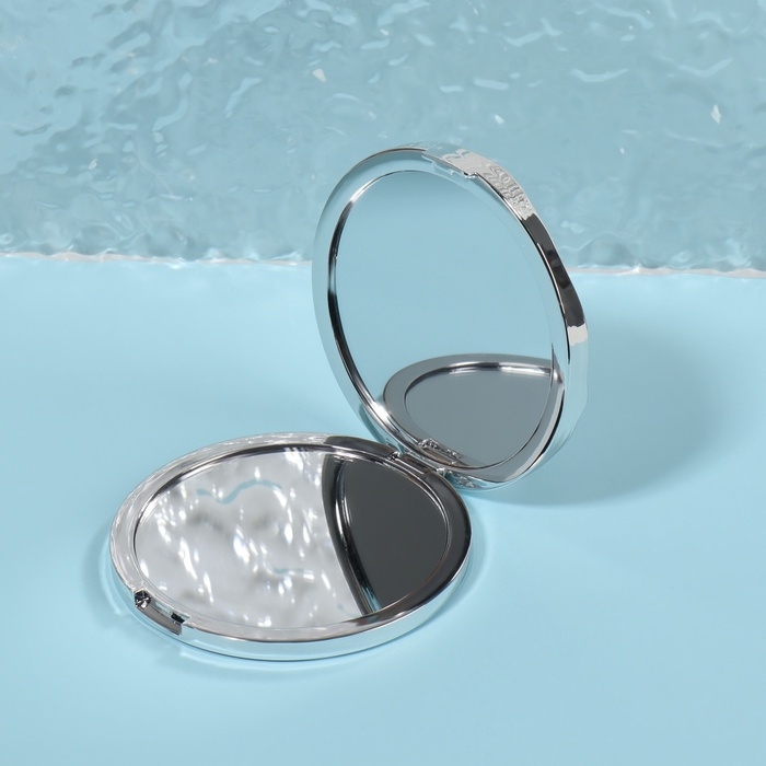 Зеркало складное &laquo;Волны&raquo;, d = 7,5 см, цвет серебристый