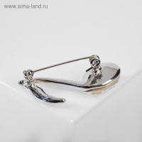 Брошь &laquo;Нота&raquo; из симфонии, цвет белый в серебре