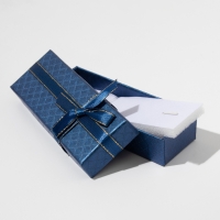 Коробочка подарочная под браслет/кулон/цепочку &laquo;Бантик&raquo;, стёганый принт, 4,3&times;12 (размер полезной части 3,8&times;11,3 см), цвет МИКС