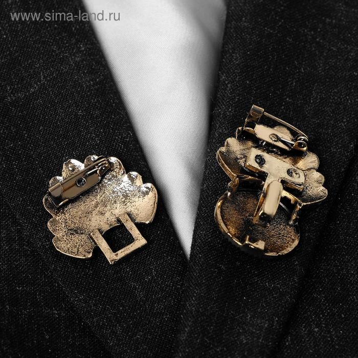 Зажим для кардигана &laquo;Перья&raquo;, цвет белый в чернёном золоте