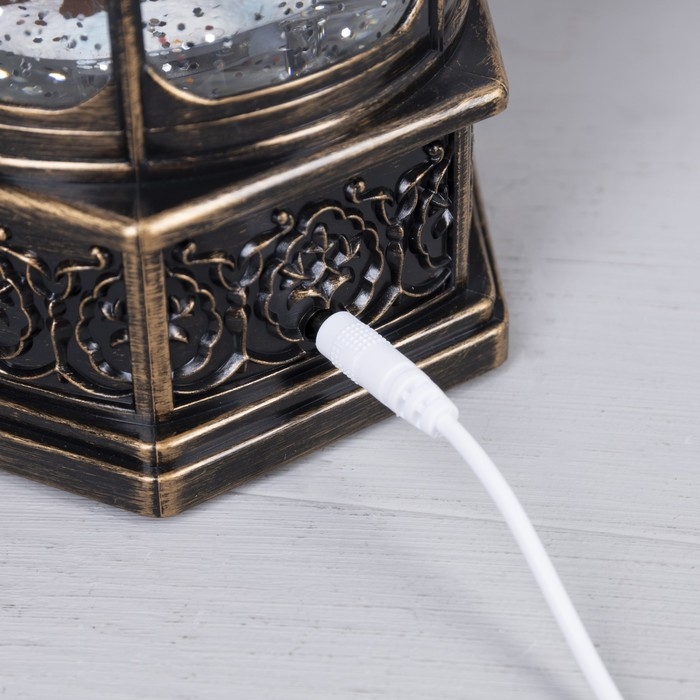 Светодиодная фигура &laquo;Фонарь с Дедом Морозом&raquo; 13 &times; 28.5 &times; 12 см, пластик, батарейки ААх3 (не в комплекте), USB, свечение тёплое белое