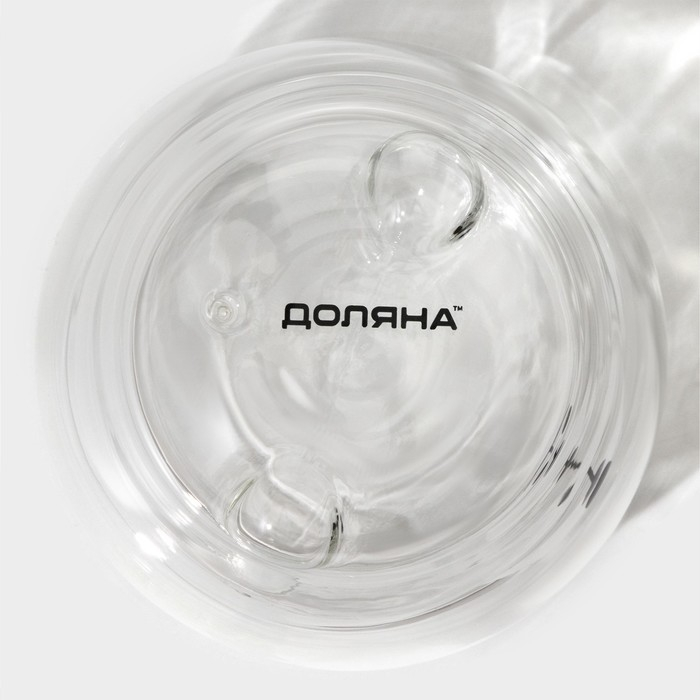 Стакан стеклянный на деревянной подставке Доляна &laquo;Вверх дном&raquo;, 250 мл, 9&times;9 см