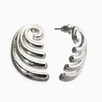Серьги металл &laquo;Волна&raquo;, цвет серебро