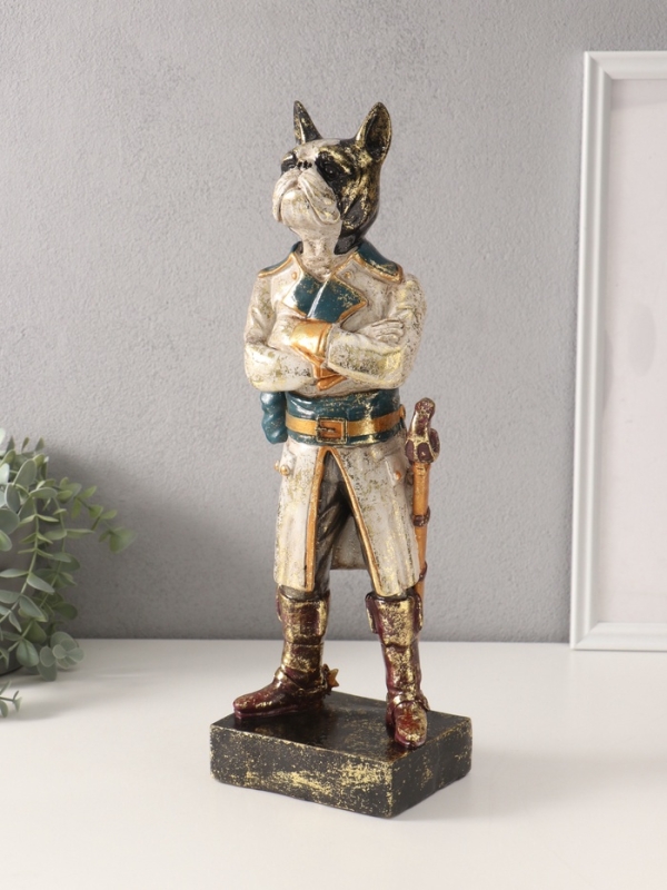 Сувенир полистоун "Французский бульдог в форме" 11х14х42 см