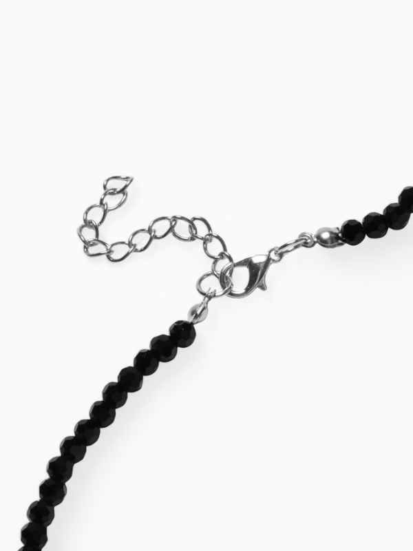 Бусы &laquo;Бисер&raquo; бусина №8, чёрно-белый в серебре, 40 см