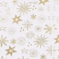 Бумага упаковочная тишью, новогодняя упаковка "Золотые снежинки",50 х 66 см.