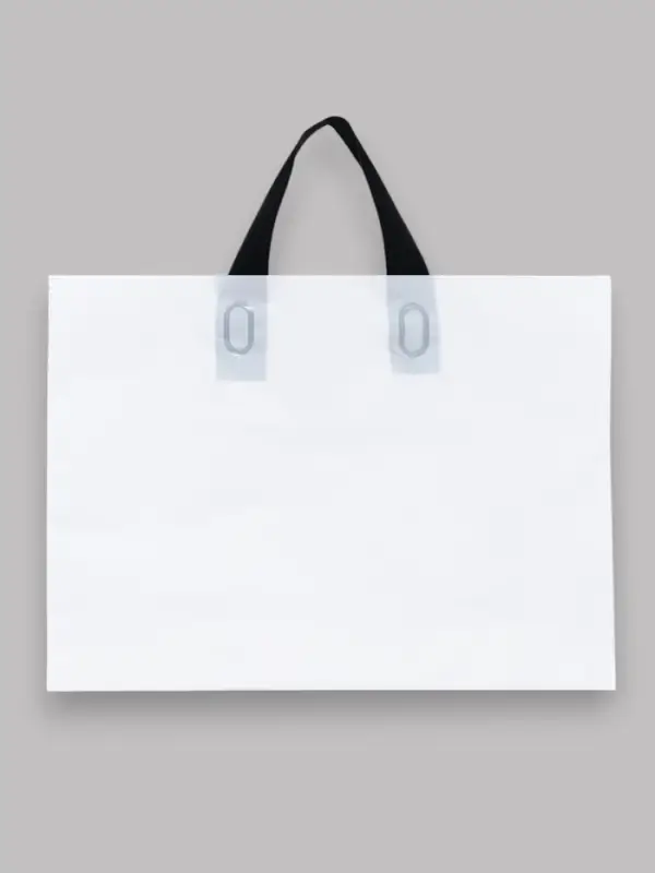 Пакет с петлевой ручкой белый 35 х 25 х 8 см 80 мкм