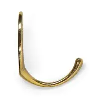 Крючок мебельный ТУНДРА TKO004, однорожковый, золото, 10 шт.