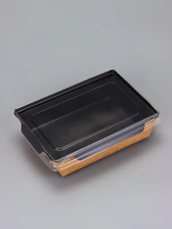 Контейнер с плоской крышкой, черный, 0,5 л, 16 х 12 х 4,5 см