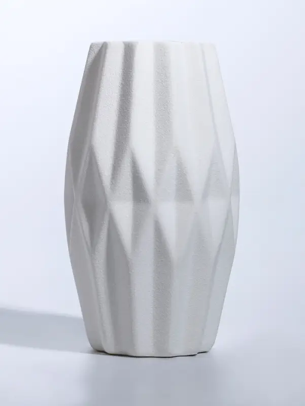 Ваза керамика настольная "Абиджил" геометрия, h=20х11, d=7,5 см, белый