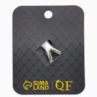 Кольцо для платка "Бабочка профиль", цвет белый в чернёном серебре