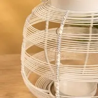 Подсвечник фонарь со стеклянной колбой, 19&times;19&times;18 см, d=9 см, металл, белый