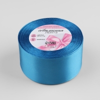 Лента атласная, 50 мм &times; 23 &plusmn; 1 м, цвет лазурный