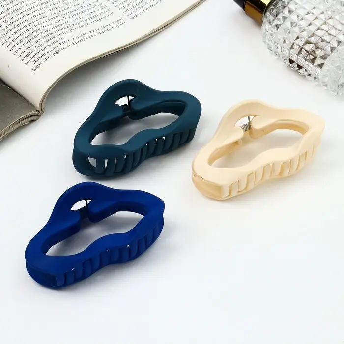 Крабик для волос &laquo;Леона&raquo;, овал геометрия матовый, 8.5 см, МИКС