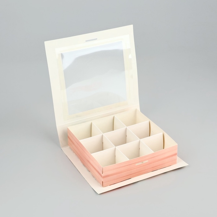 Коробка под 9 конфет с ячейками &laquo;Ты прекрасна&raquo; 14.5 х 13.5 х 3.5 см