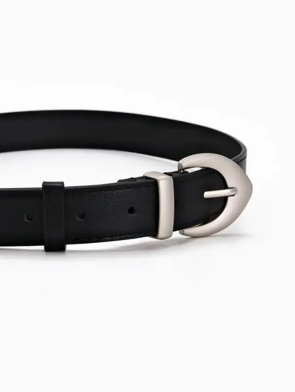 Ремень жен 05-01-02-01, Июнь2506, 3*0,3*110 см, без винта, пряж мат металл, 1 прокол, черный   10903