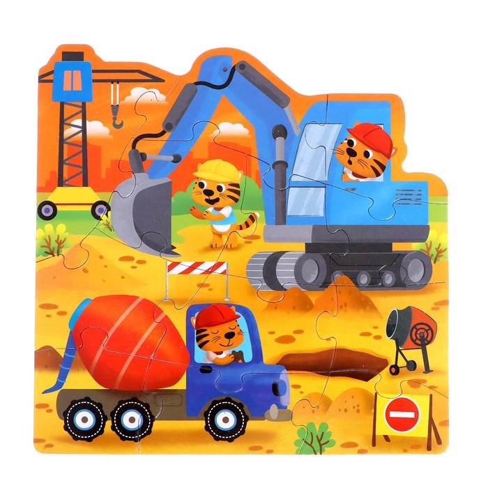 Фигурные пазлы 4 в 1 &laquo;Транспорт&raquo;, 9, 12, 15, 20 элементов