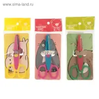 Ножницы рельефные 13,5х6,5см "Яркие краски" МИКС 15х9 см