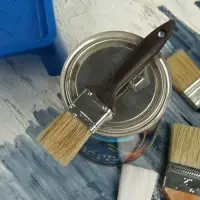 Кисть плоская ЛОМ, натуральная щетина, пластиковая рукоятка, 1.5", 38 мм