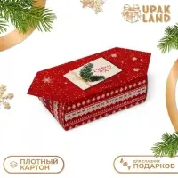 Подарочная коробка - конфета новогодняя складная &laquo;Новогодняя открытка&raquo;, 14&times;22&times;8 см