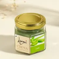 Свеча ароматическая в банке 70 гр воска, алое