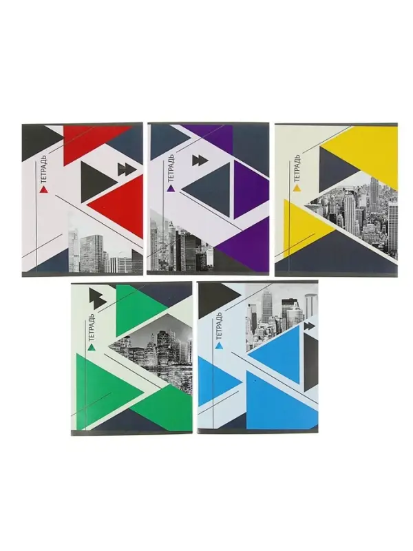 Тетрадь 48 листов в линейку Calligrata &laquo;Мегаполис&raquo;, обложка мелованная бумага, блок №2, белизна 75% (серые листы), МИКС