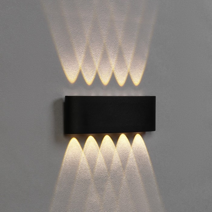 Светильник фасадный &laquo;Полусфера&raquo;, FSD-066, 10 Вт, 3000К, 5 лучей, IP65, 220 В, пластик, черн.   10084