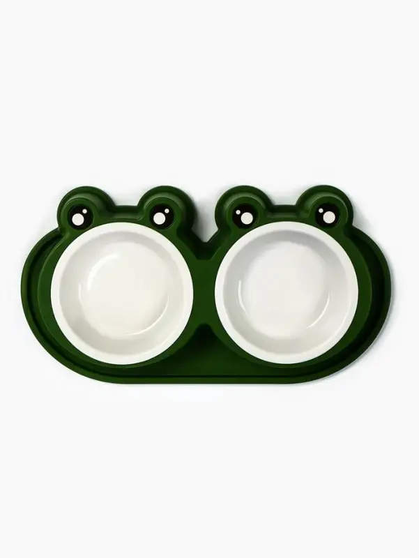 Миска двойная фигурная 29,5 х 14 х 4 см, зелёная
