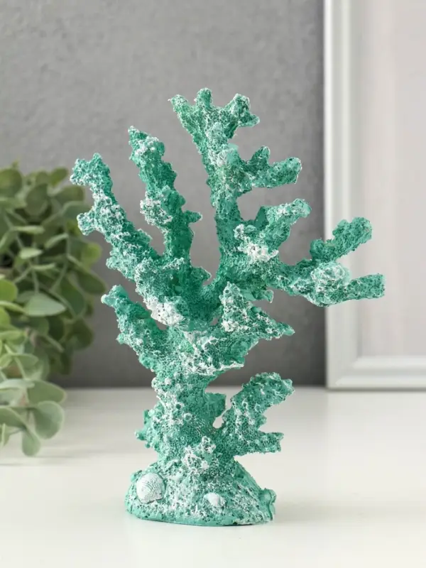 Сувенир полистоун "Коралл голубой" 14,5х5,5х17,5 см