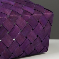 Корзина плетёная, 23&times;18&times;12 см, ручка h=13 см, ива, фиолетовая