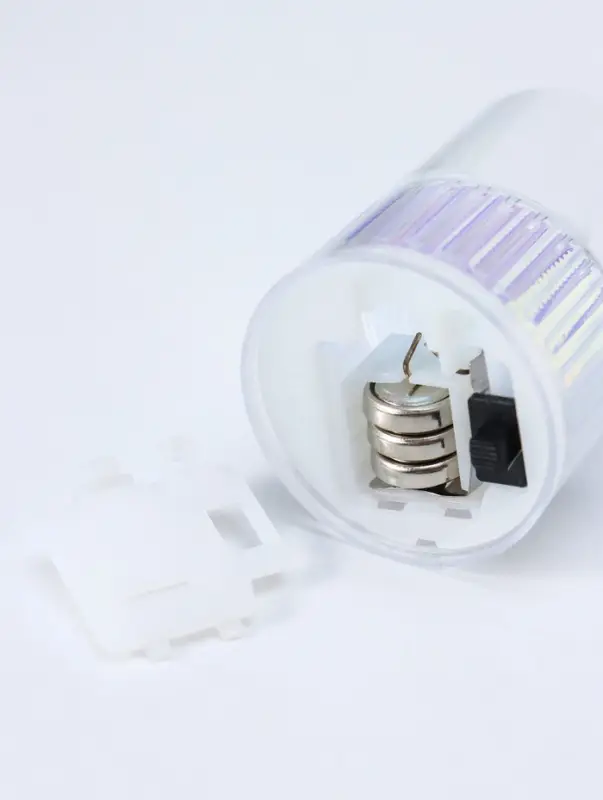 Светодиодная свеча LED "Свеча" 3хLR1130, прозрачный, перламутр 3,7х3,7х4,5 см