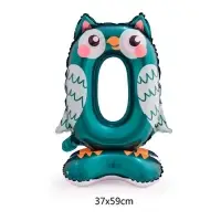 Воздушный шар фольгированный 24" &laquo;Цифра 0. Сова&raquo;, на подставке