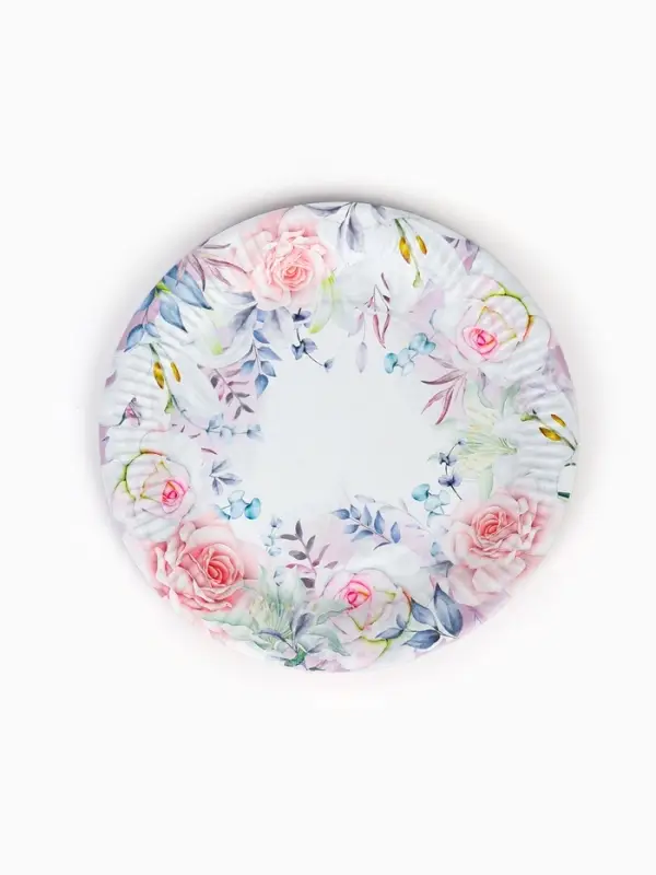 Тарелка одноразовая бумажная &laquo;Розы&raquo;, 23 см