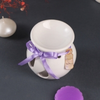 Набор: аромалампа для эфирных масел, мелтсы из воска ароматические &laquo;Лаванда&raquo;, сиреневая, 6.5&times;6.2&times;7.5 см