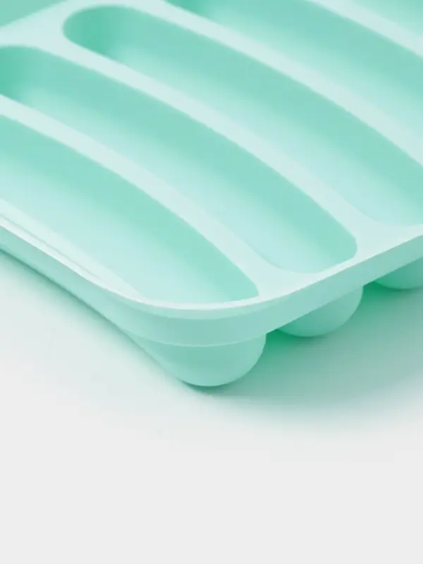 Форма для выпечки и приготовления сосисок Доляна, 6 ячеек, с крышкой, 17.5&times;13.5,2.8 см, силикон, бирюзовый