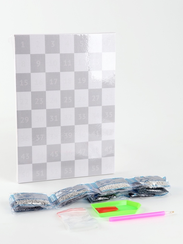 Алмазная мозаика по фото с полным заполнением &laquo;Gray&raquo;, на холсте с подрамником, А4