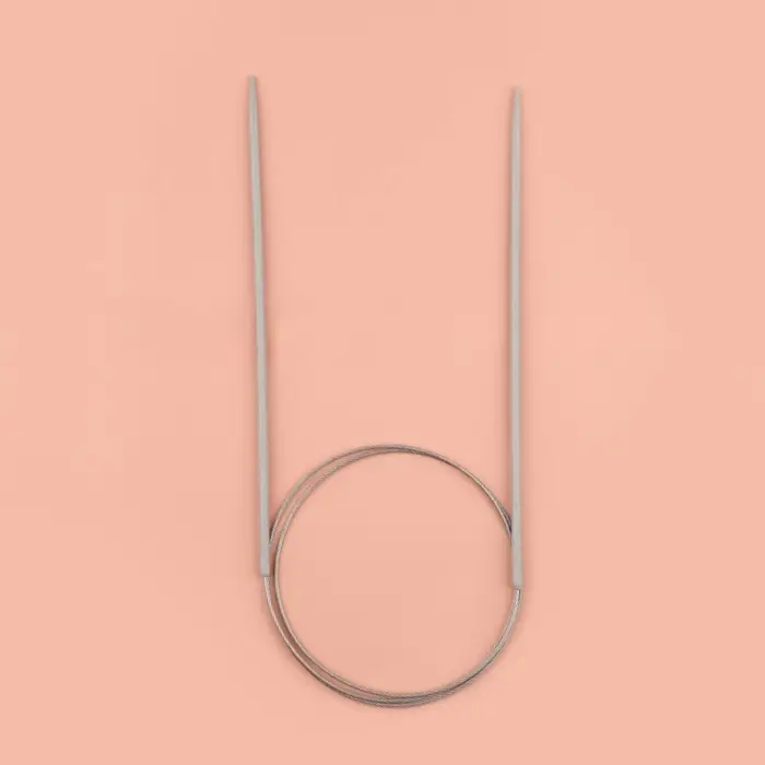 Спицы круговые, для вязания, с тефлоновым покрытием, с металлическим тросом, d=2.5 мм, 14/80 см