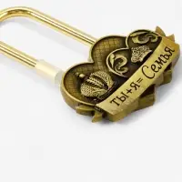 Замок свадебный &laquo;Ты+я=семья&raquo;, 5.2 х 7.6 см.