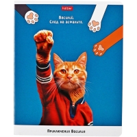 Тетрадь 48л кл на скобе "Приключения Василия", скругл углы, обл мел бум, 45 МИКС